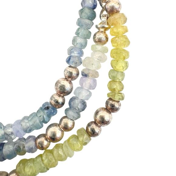 Multicolor Sapphire Necklace in Rainbow Ombré & Silver - Picture 7 of 7